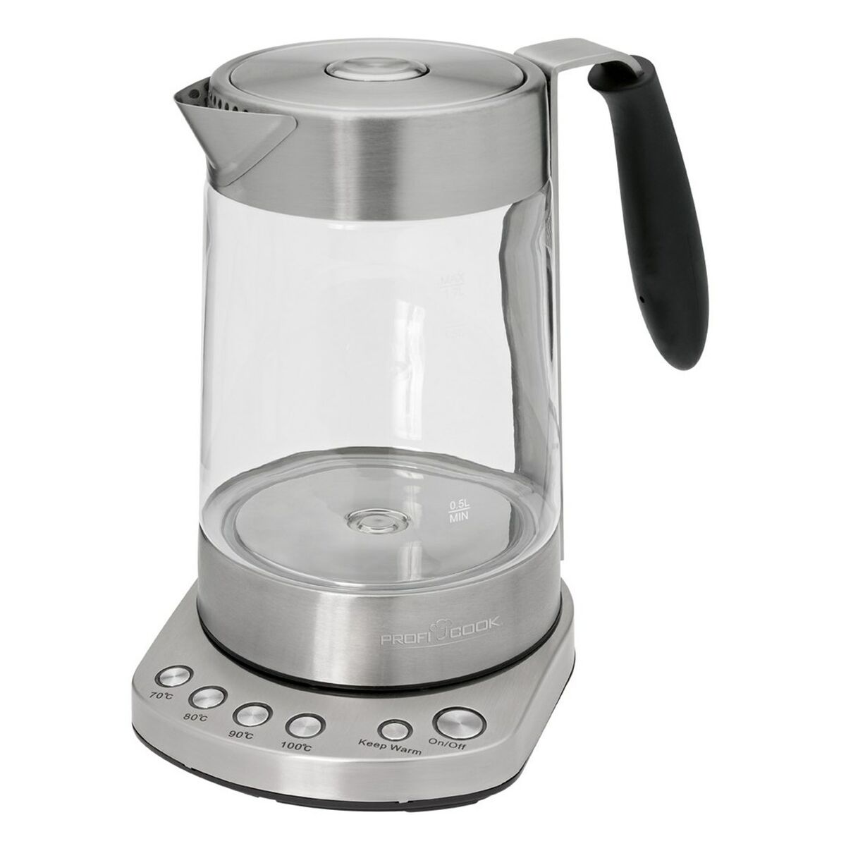 Vattenkokare Clatronic PC-WKS 1020 G Svart Rostfritt stål 3000 W 1,7 L