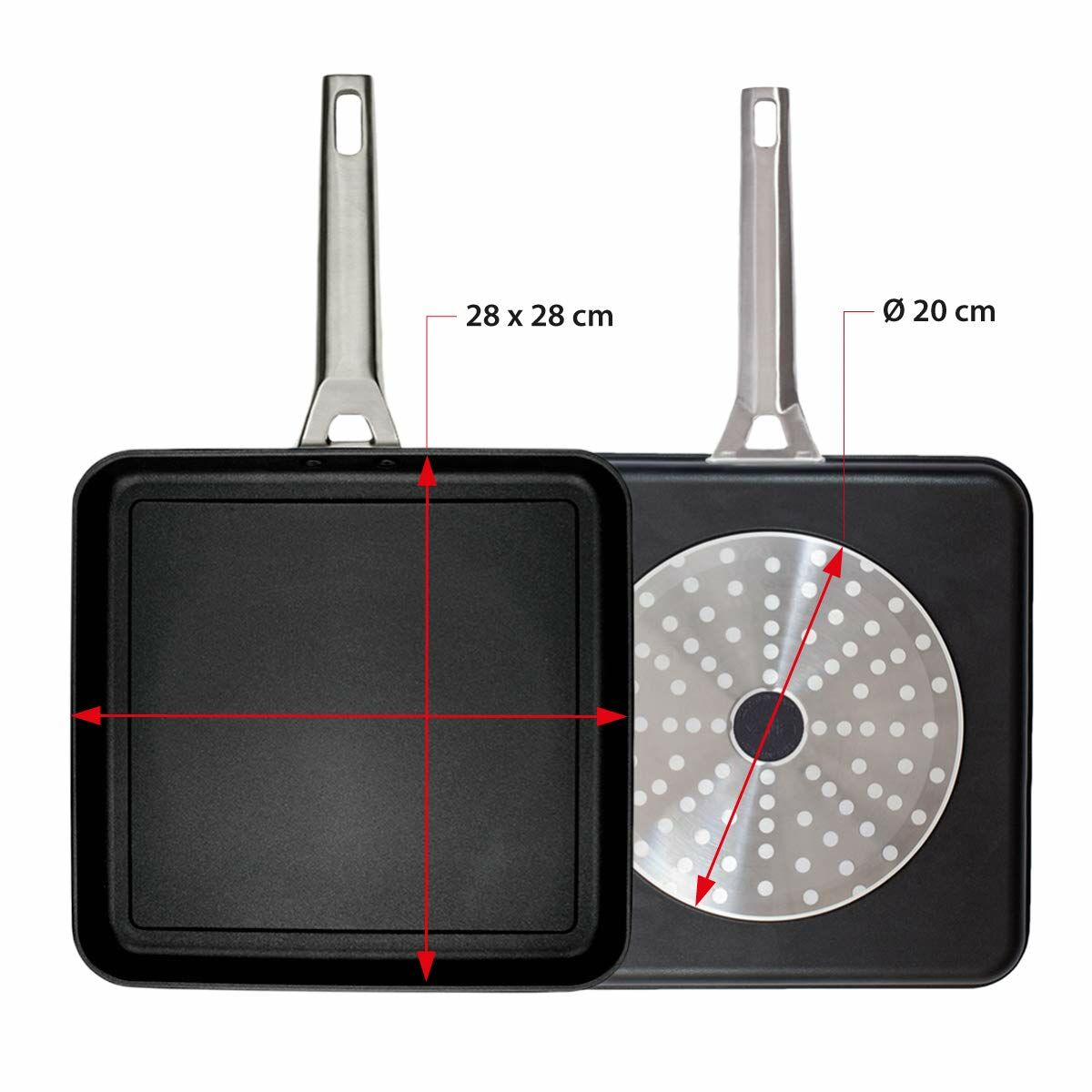 Stekpanna Valira AIRE 23X23 Ø 23 cm Svart Metall Aluminium - 2