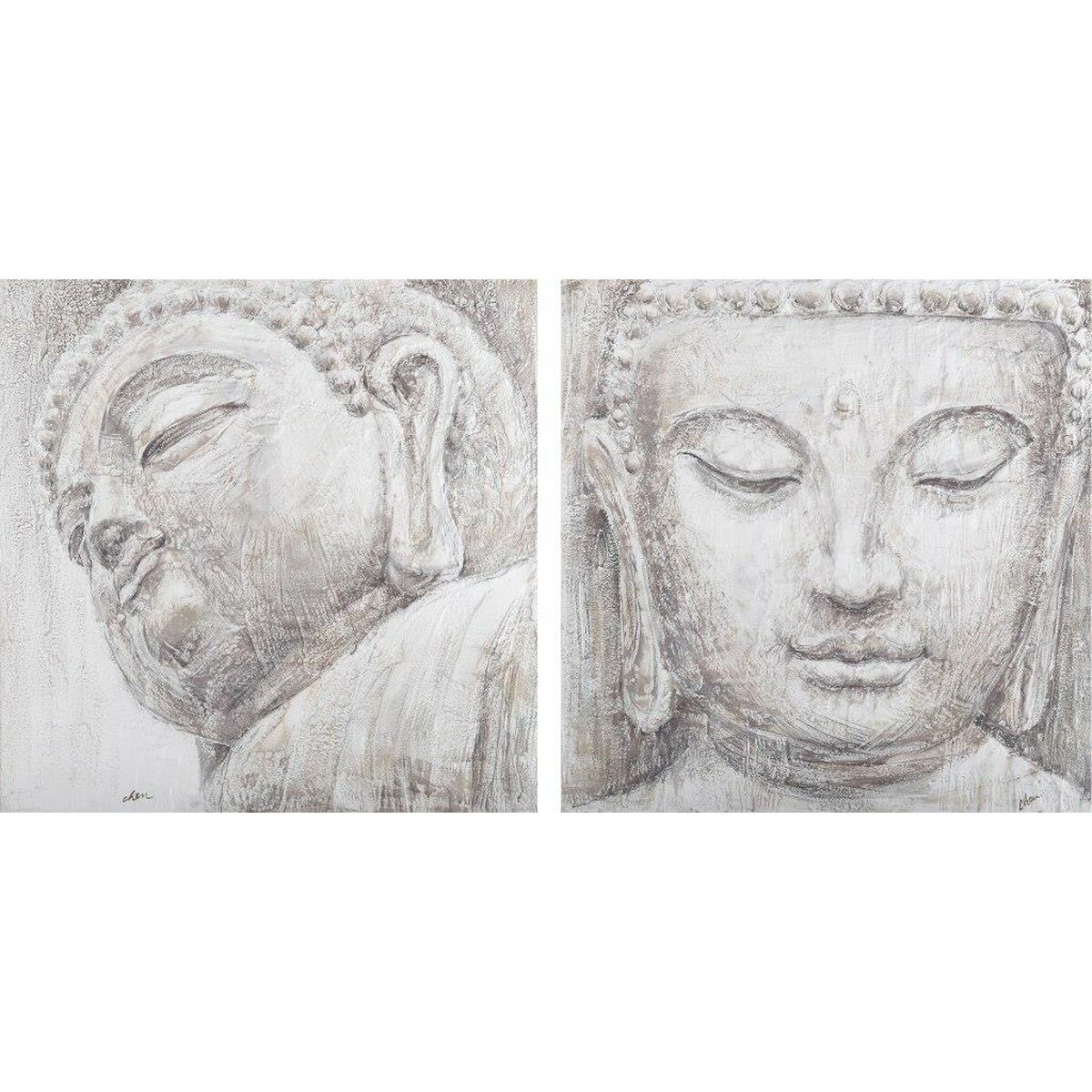 Tavla DKD Home Decor Buddha Orientalisk 80 x 3,5 x 80 cm (2 antal) - 2