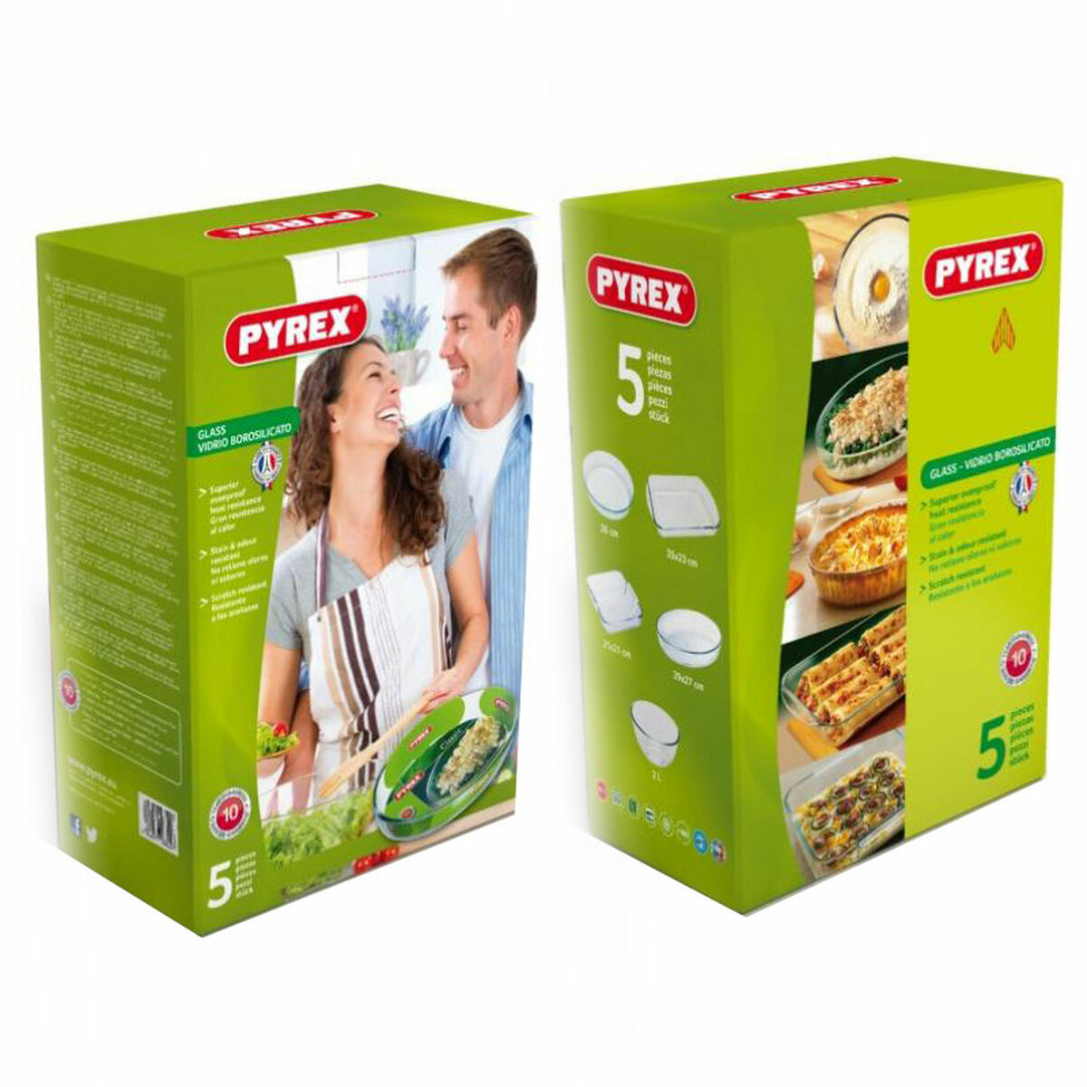 Uppsättning med Brickor Pyrex 912S711/5042 Glas Transparent 5 antal