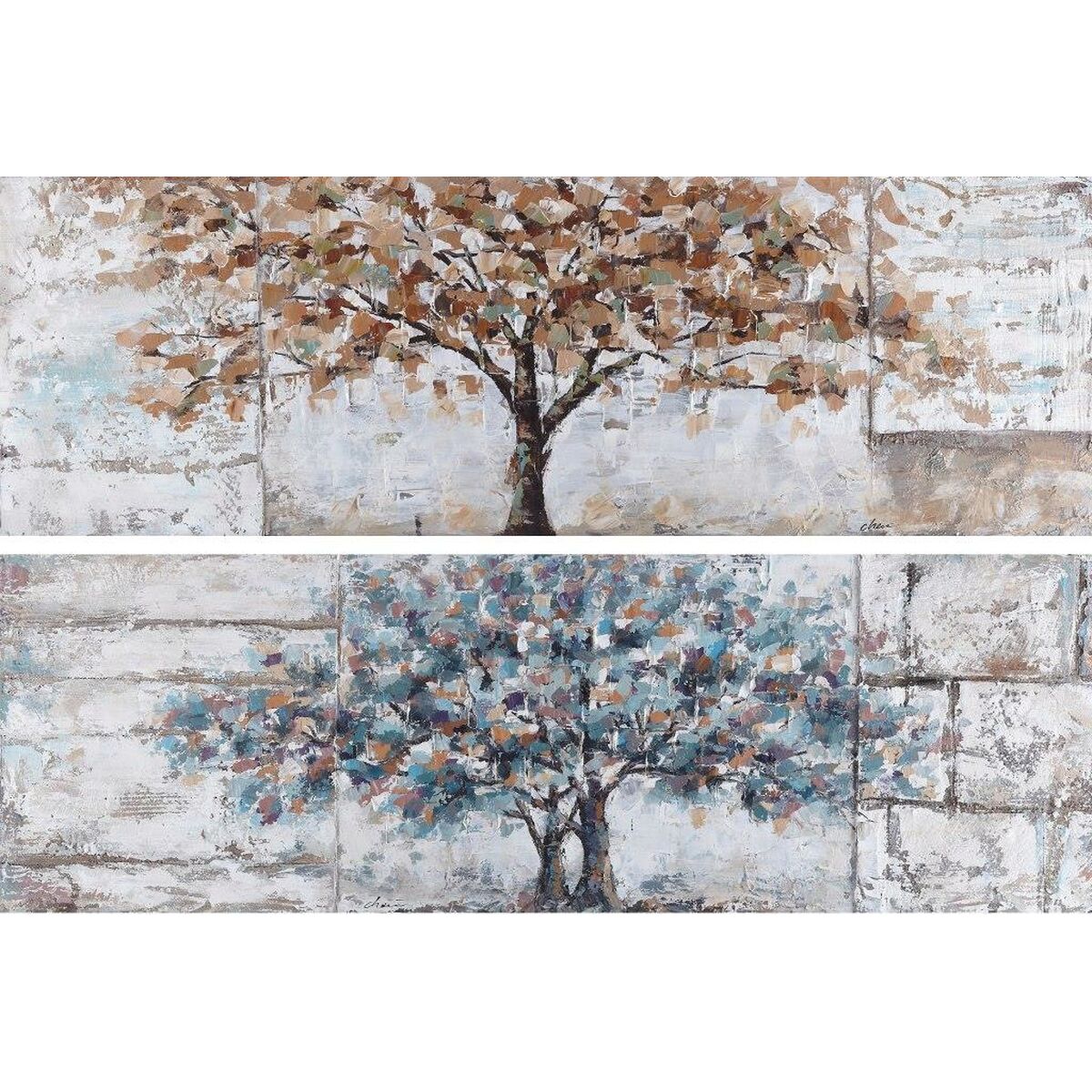 Tavla DKD Home Decor 150 x 3,5 x 50 cm Träd Traditionell (2 antal)