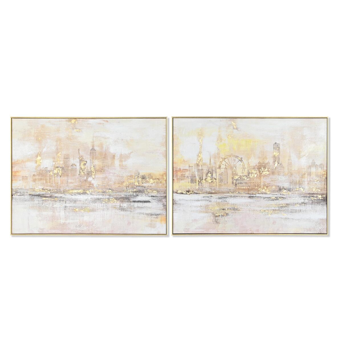Tavla DKD Home Decor 80 x 3,5 x 60 cm New York Loft (2 antal)