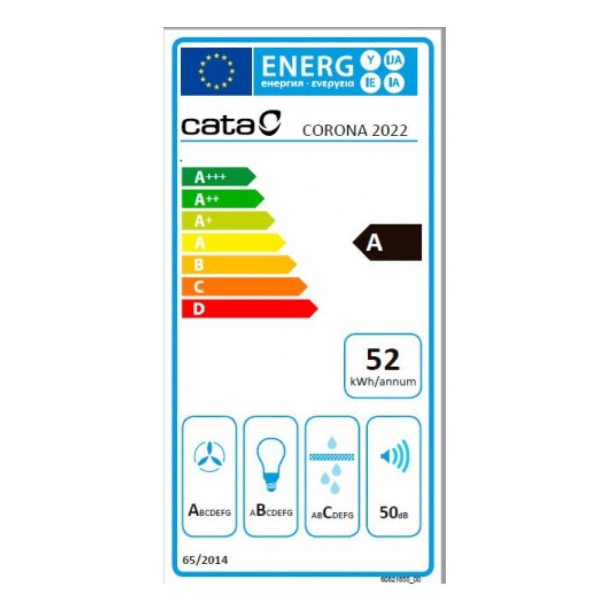 Konventionell fläkt Cata CORONA X90/B 415 m3/h 90 cm 280 W Silvrig Vit - 2