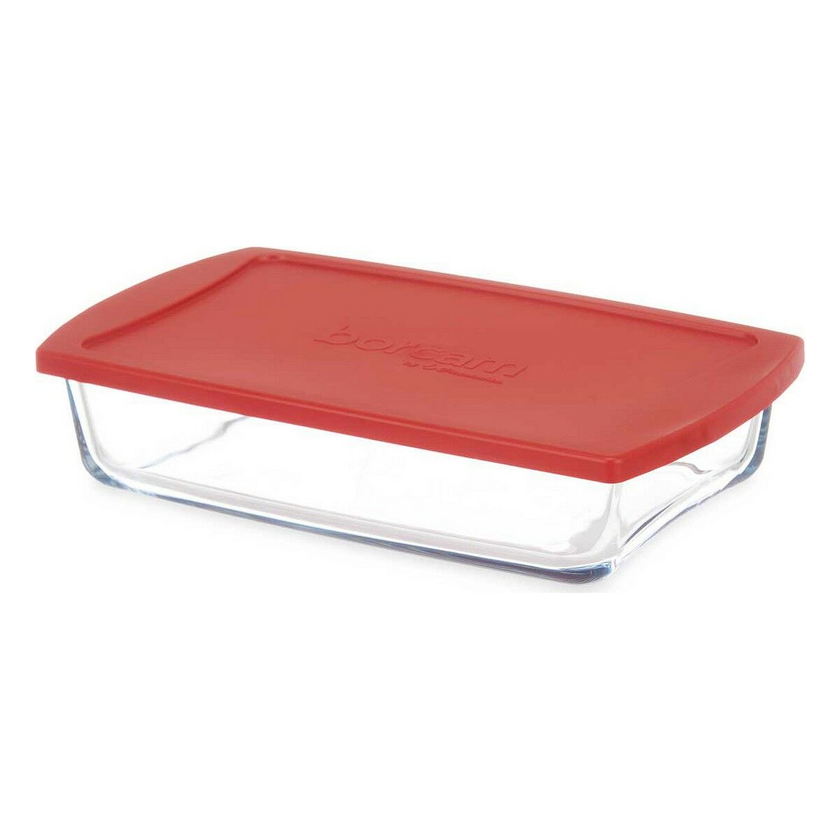 Lunchlåda Borcam Röd Transparent Borosilikatglas 1,3 L (4 antal) - 2