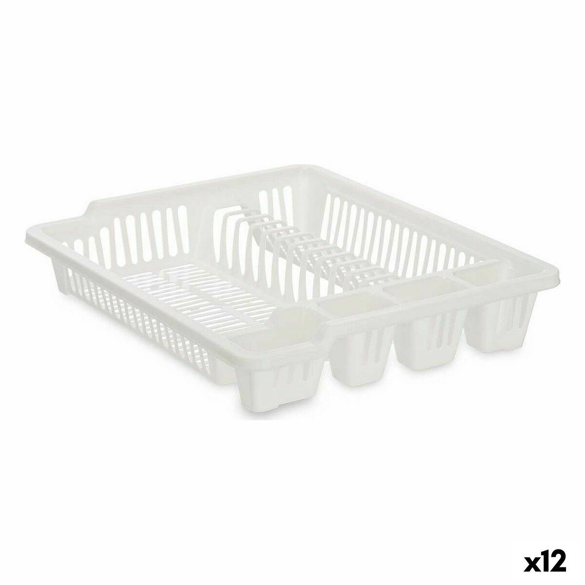 Diskställ 46 x 8 x 37,5 cm Vit Plast (12 antal)