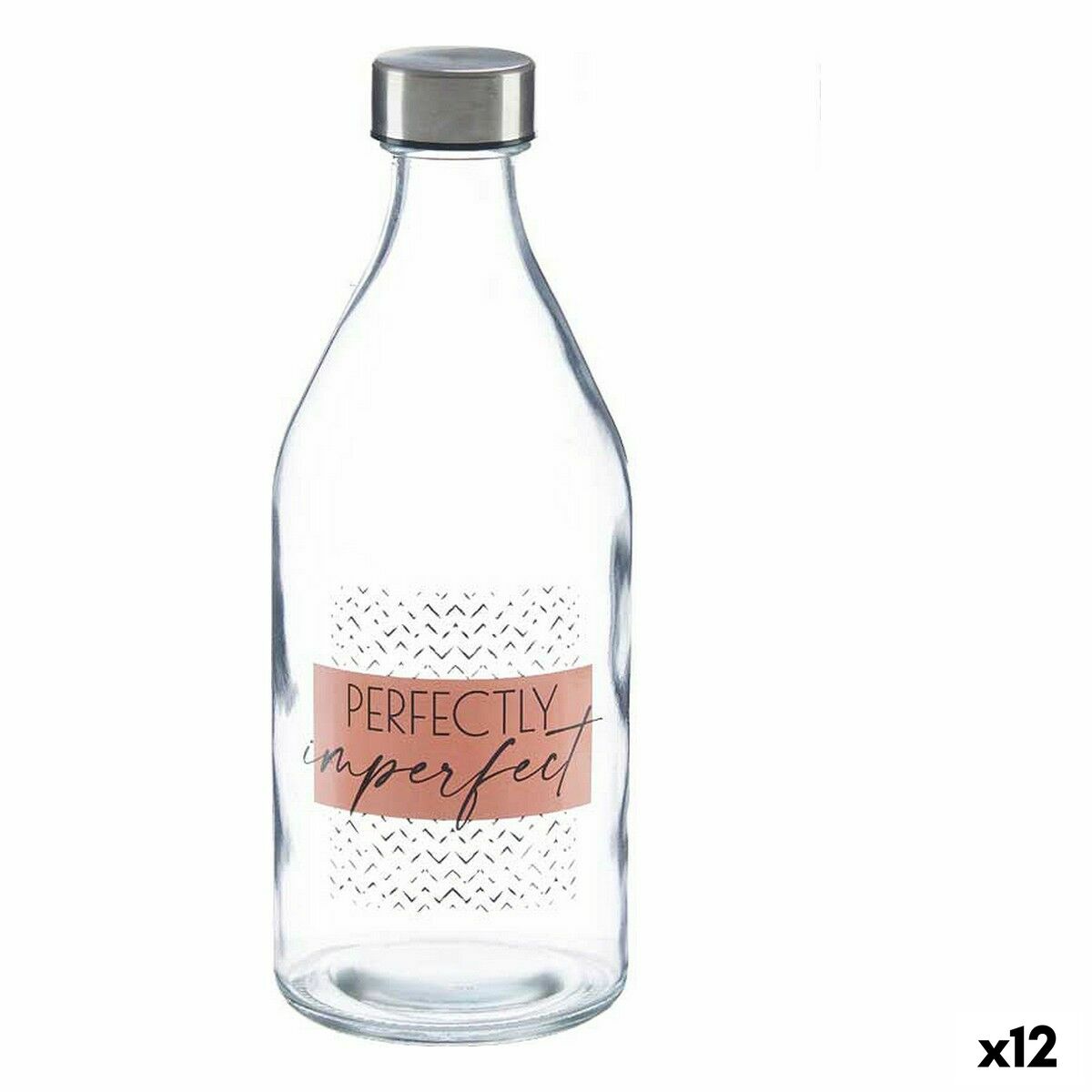 Flaska Imperfect Transparent Glas Stål 1,1 L (12 antal)
