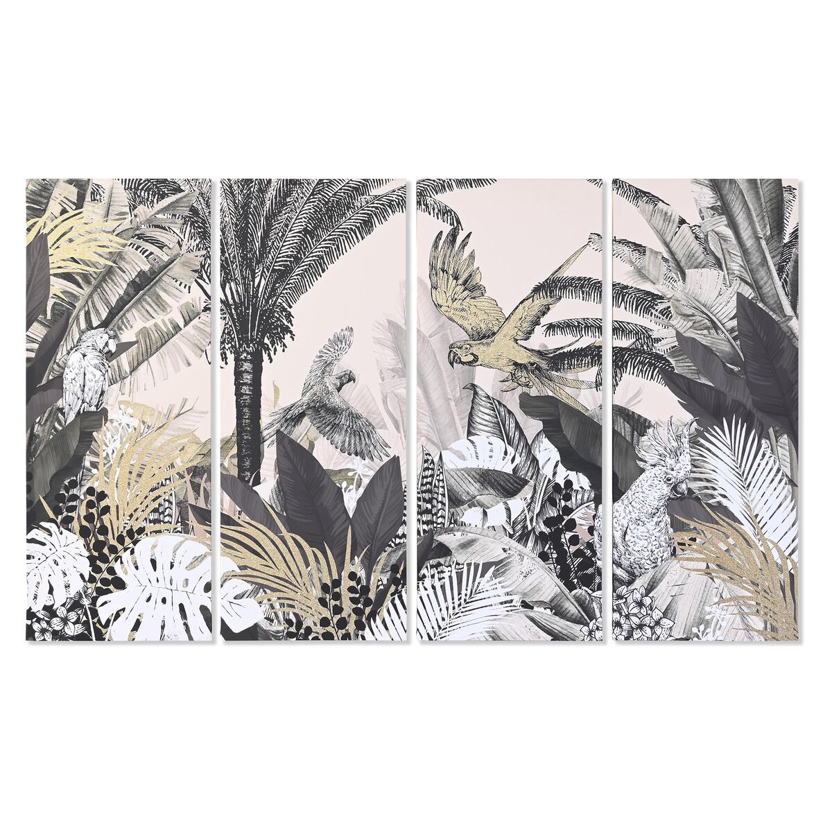 4-ramsset DKD Home Decor Tropiskt (160 x 3,8 x 100 cm)