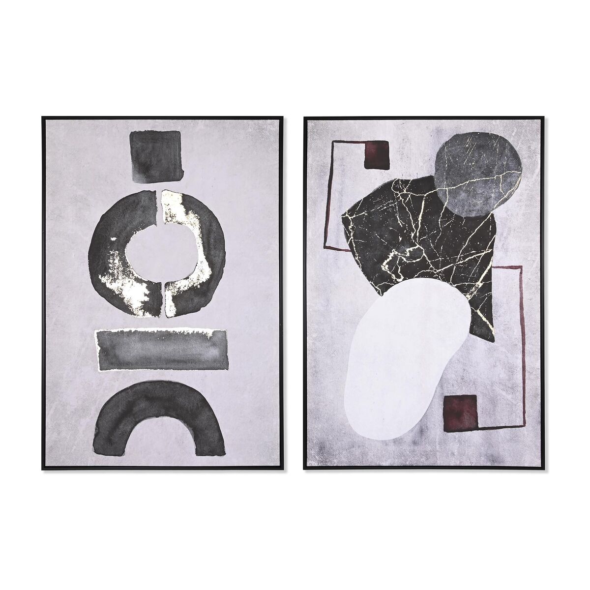 Tavla DKD Home Decor 83 x 4,5 x 122,5 cm 83 x 4,5 x 123 cm Abstrakt Modern (2 antal)