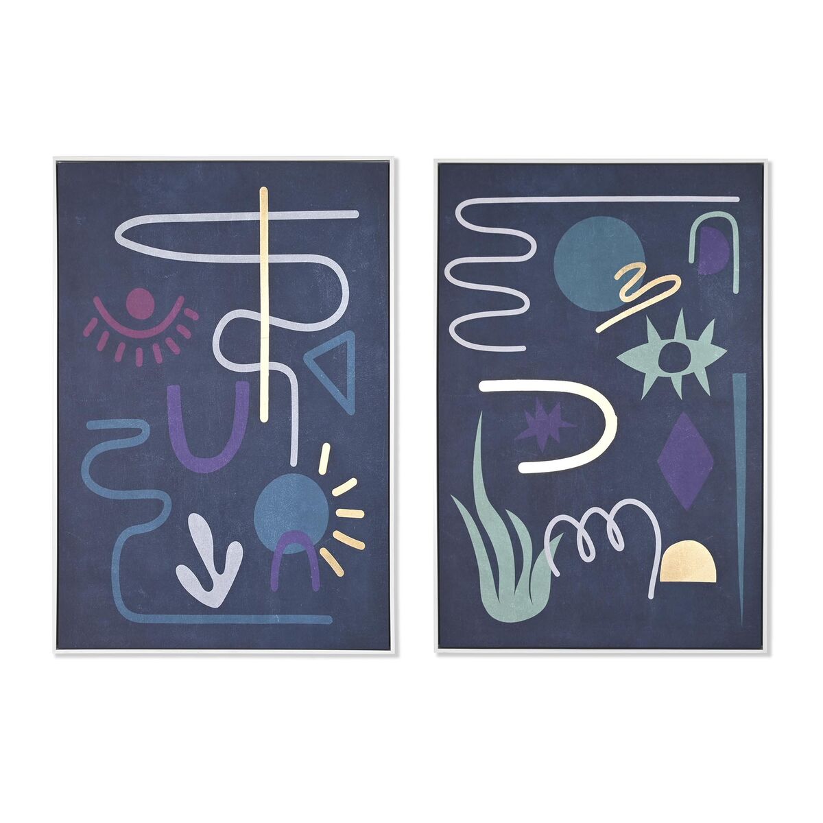 Tavla DKD Home Decor 83 x 4,5 x 122,5 cm 83 x 4,5 x 123 cm Abstrakt Urban (2 antal)
