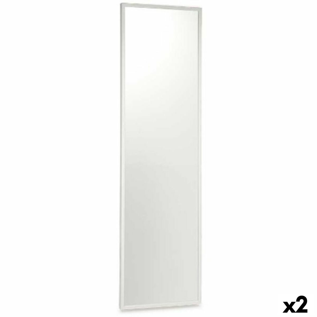 Väggspegel Vit Trä MDF 40 x 142,5 x 3 cm (2 antal)
