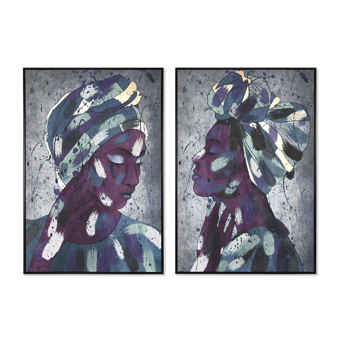 Tavla DKD Home Decor 83 x 4,5 x 122,5 cm 83 x 4,5 x 123 cm Kolonial Afrikanska (2 antal)