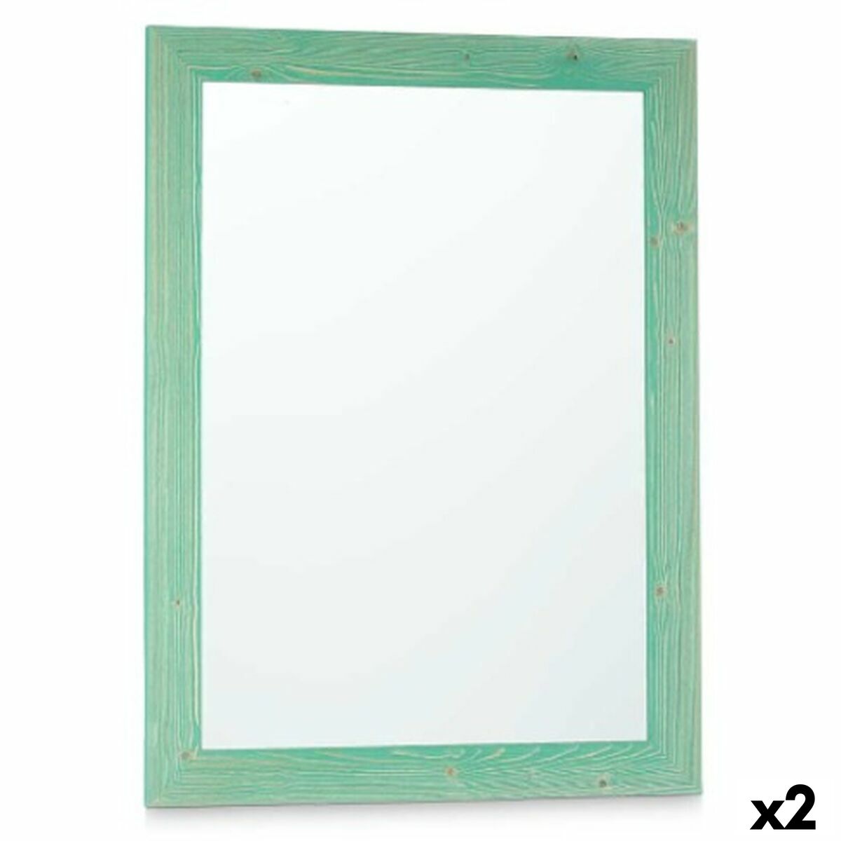 Väggspegel 60 x 80 cm Turkos Trä MDF (2 antal)
