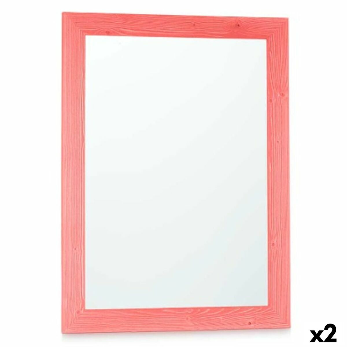 Väggspegel 60 x 80 cm Trä MDF Rosa (2 antal)