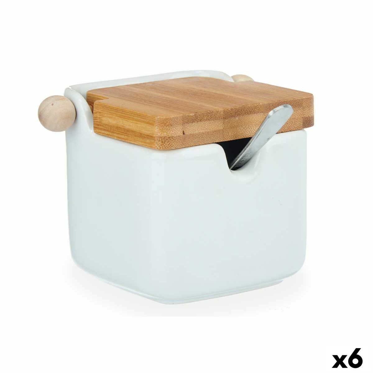 Sockerströare Vit Keramik Bambu 190 ml (6 antal)