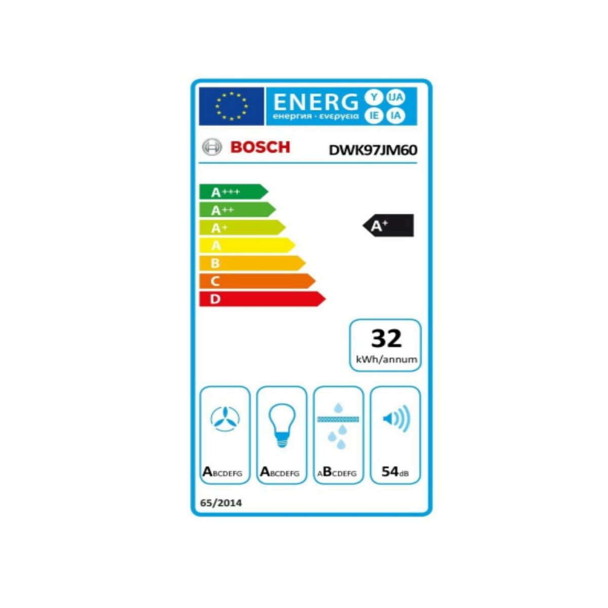 Konventionell fläkt BOSCH DWK97JM60 90 cm 730 m3/h 143 W A+ Svart Silvrig - 2