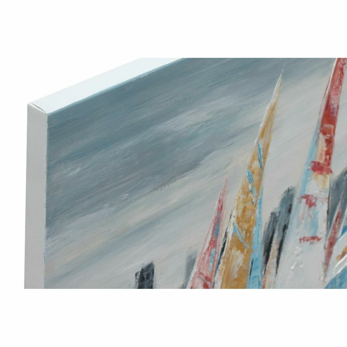 Tavla DKD Home Decor 140 x 2,8 x 70 cm Segelbåtar Medelhavs (2 antal) - 5