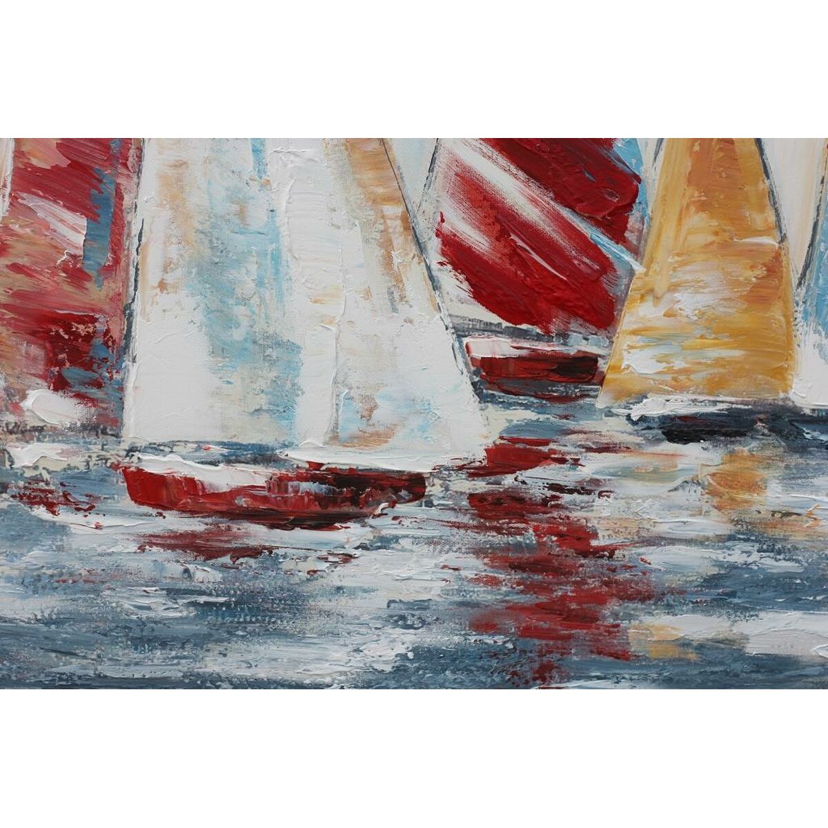 Tavla DKD Home Decor 140 x 2,8 x 70 cm Segelbåtar Medelhavs (2 antal) - 3