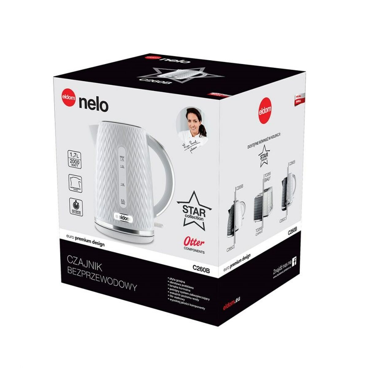 Vattenkokare Eldom NELO Vit 2000 W 1,7 L - 2