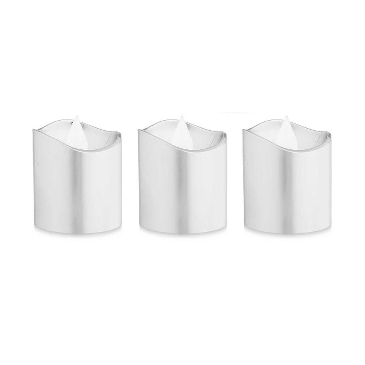 Set med levande ljus LED Silvrig 3,7 x 3,7 x 5 cm (12 antal) - 2