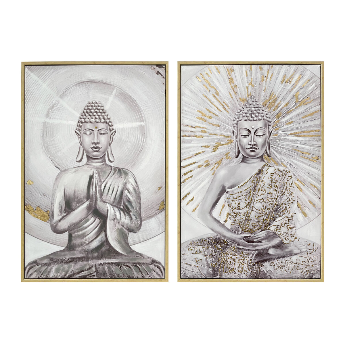 Tavla DKD Home Decor Buddha Orientalisk 80 x 4 x 120 cm (2 antal)