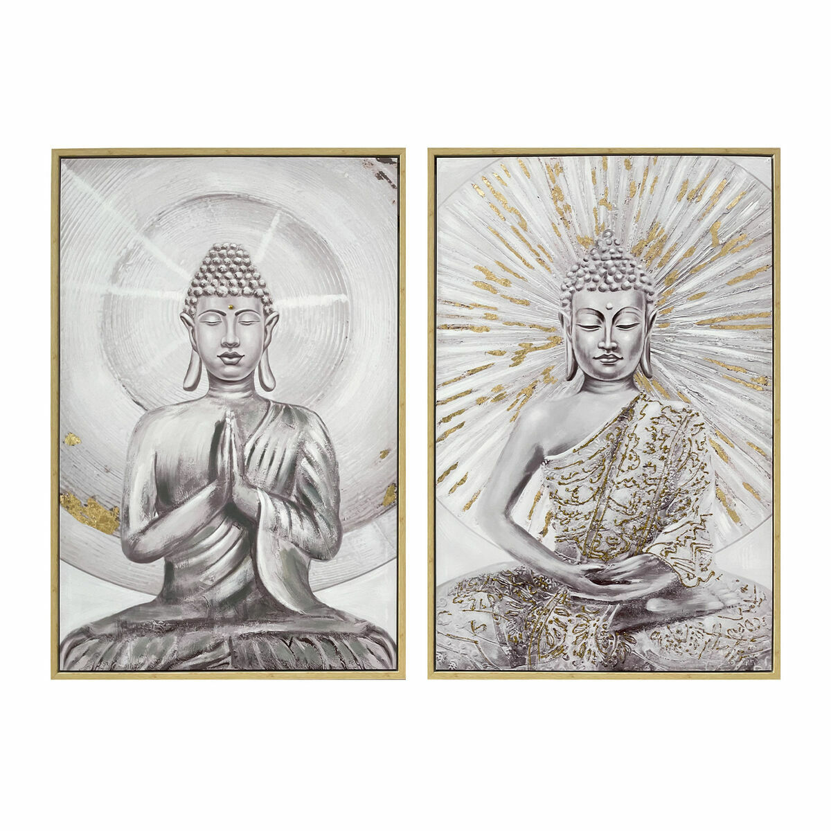 Tavla DKD Home Decor Buddha Orientalisk 80 x 4 x 120 cm (2 antal) - 2