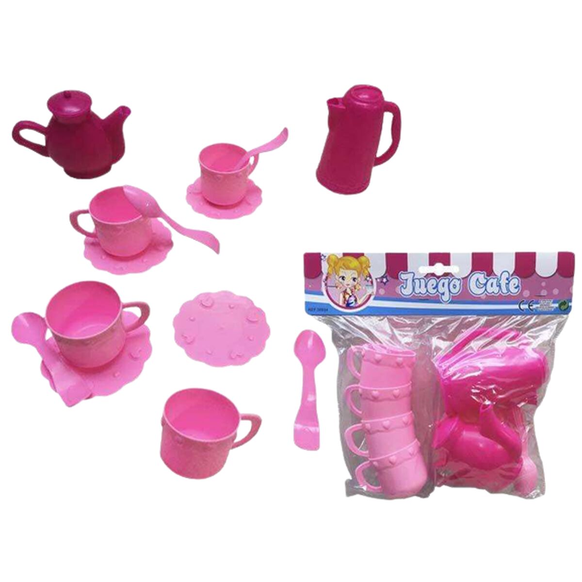 Kaffeset Rosa Leksak 14 Delar Plast