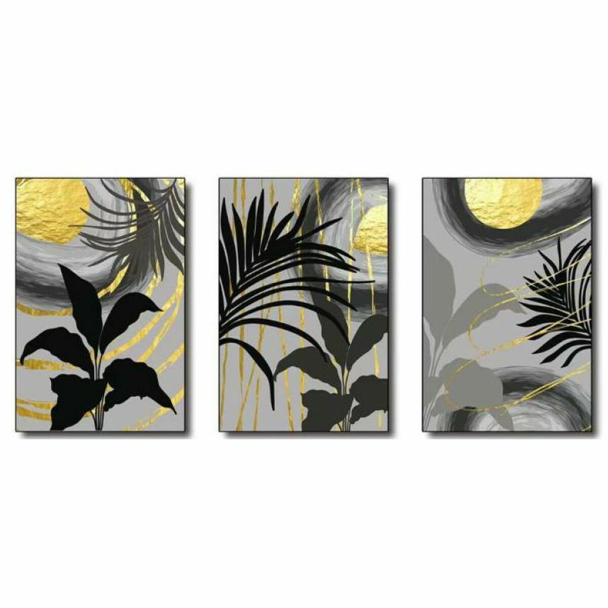 Tavla DKD Home Decor 53 x 3,5 x 73 cm Glitter Modern (3 Delar) - 2