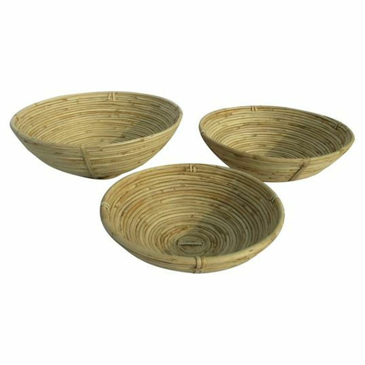 Uppsättning med Brickor DKD Home Decor Naturell Tropiskt 3 Delar 40 x 40 x 15 cm - 2