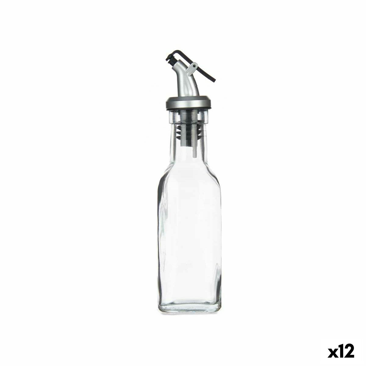 Oljeflaska Transparent Glas Stål 180 ml (12 antal)
