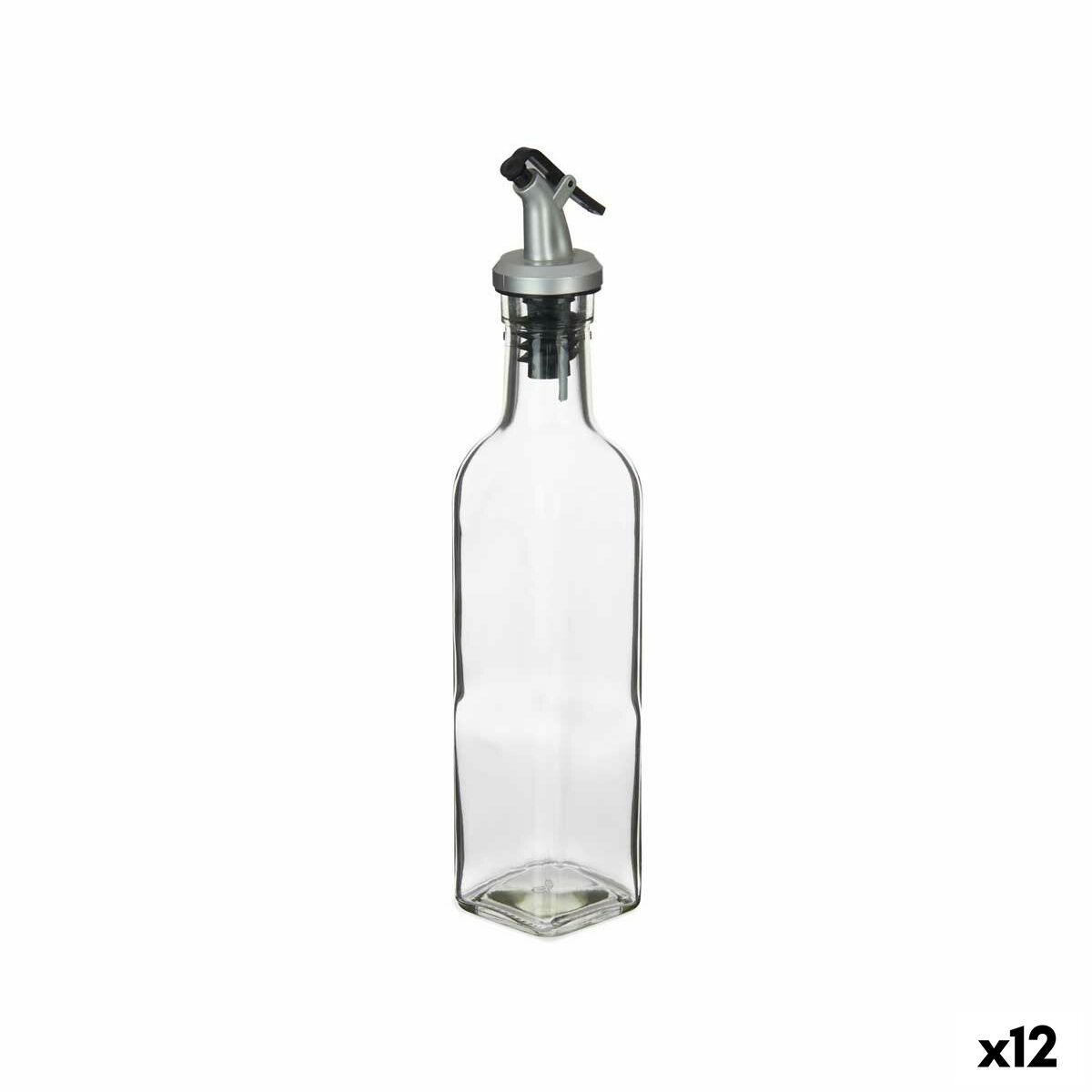 Oljeflaska Transparent Glas Stål 250 ml (12 antal)