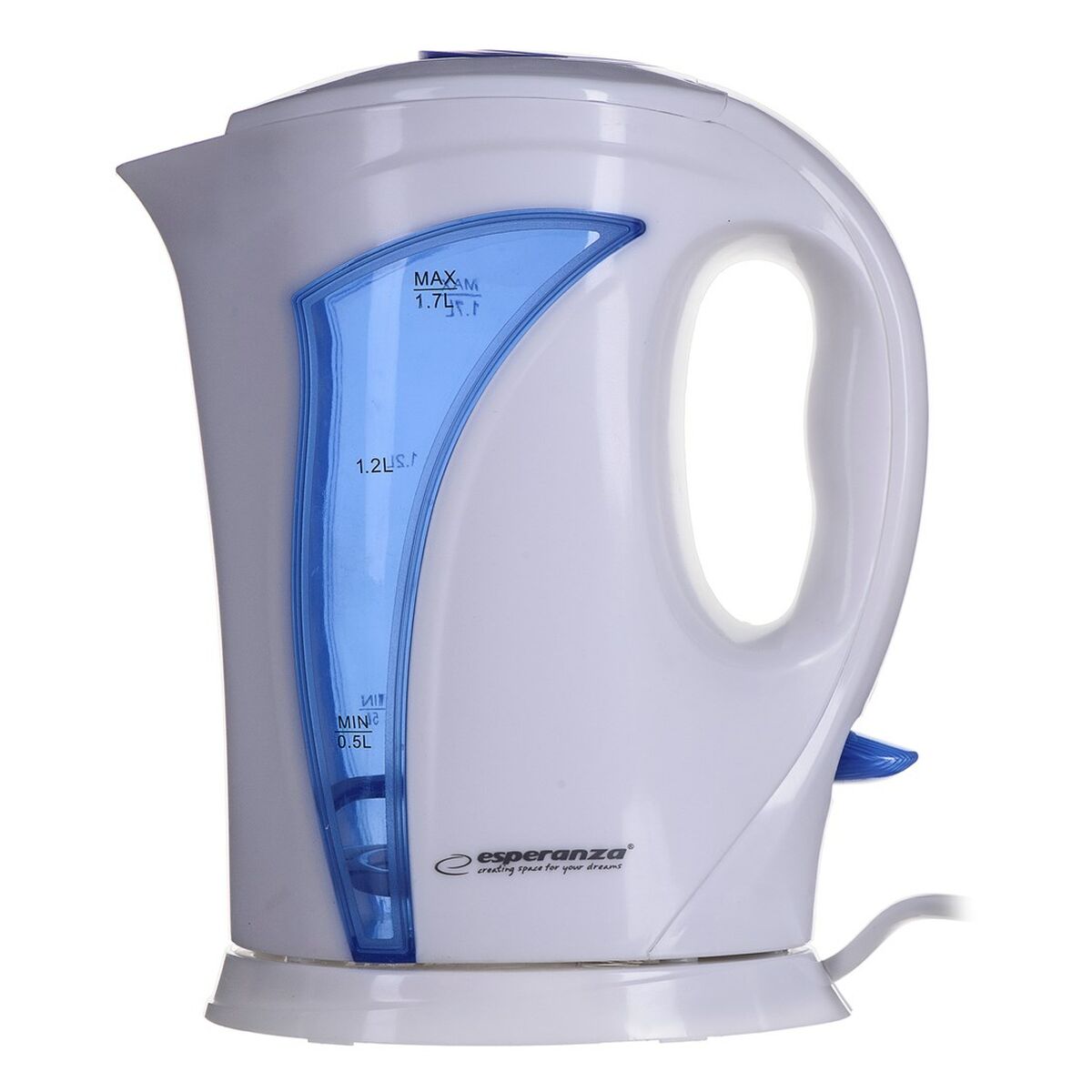 Vattenkokare Esperanza EKK018G  Blå Vit Plast 2200 W 1,7 L - 2