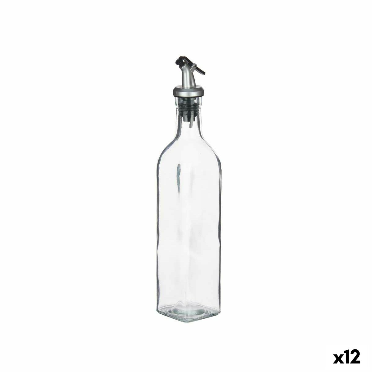 Oljeflaska Transparent Glas Stål 500 ml (12 antal)