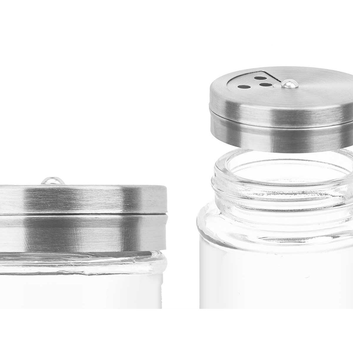 Kryddhylla Transparent Silvrig 5 x 8,5 x 5 cm (12 antal) - 2