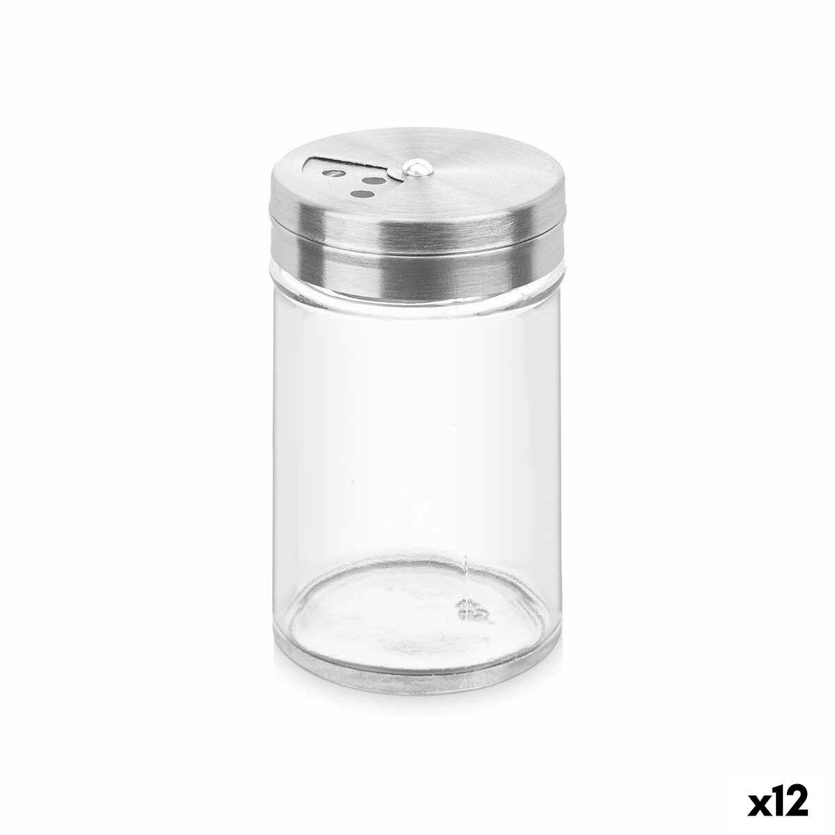 Kryddhylla Transparent Silvrig 5 x 8,5 x 5 cm (12 antal)