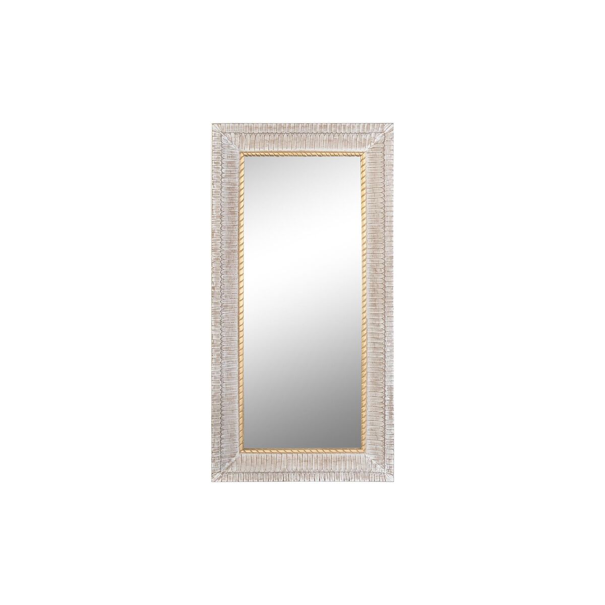 Väggspegel DKD Home Decor Glas Gyllene Vit Trä MDF (93 x 6 x 180 cm)
