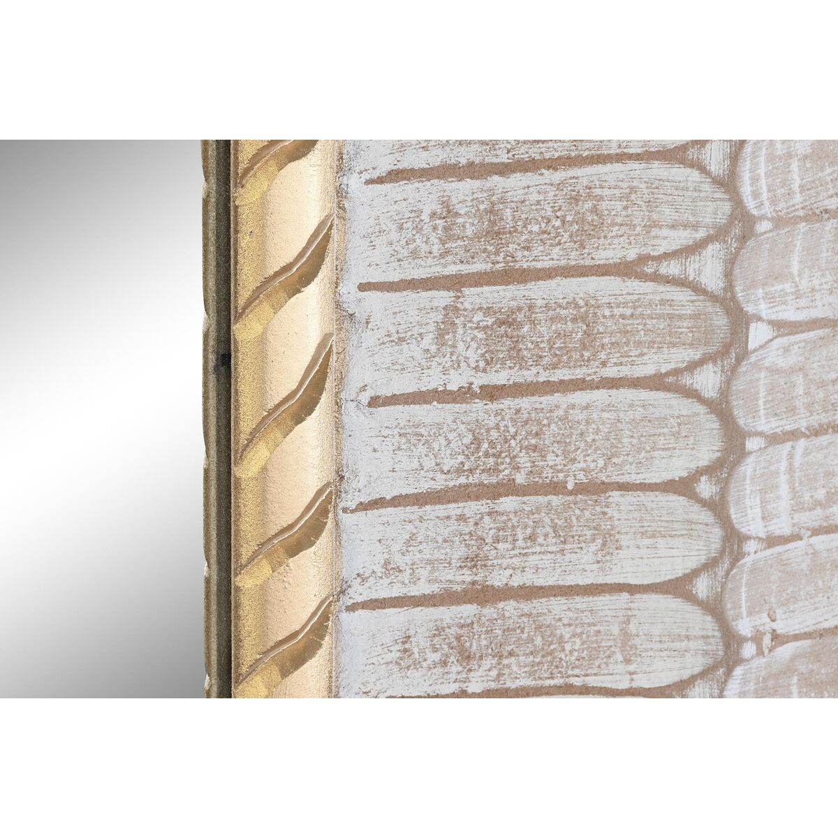 Väggspegel DKD Home Decor Glas Gyllene Vit Trä MDF (93 x 6 x 180 cm) - 2