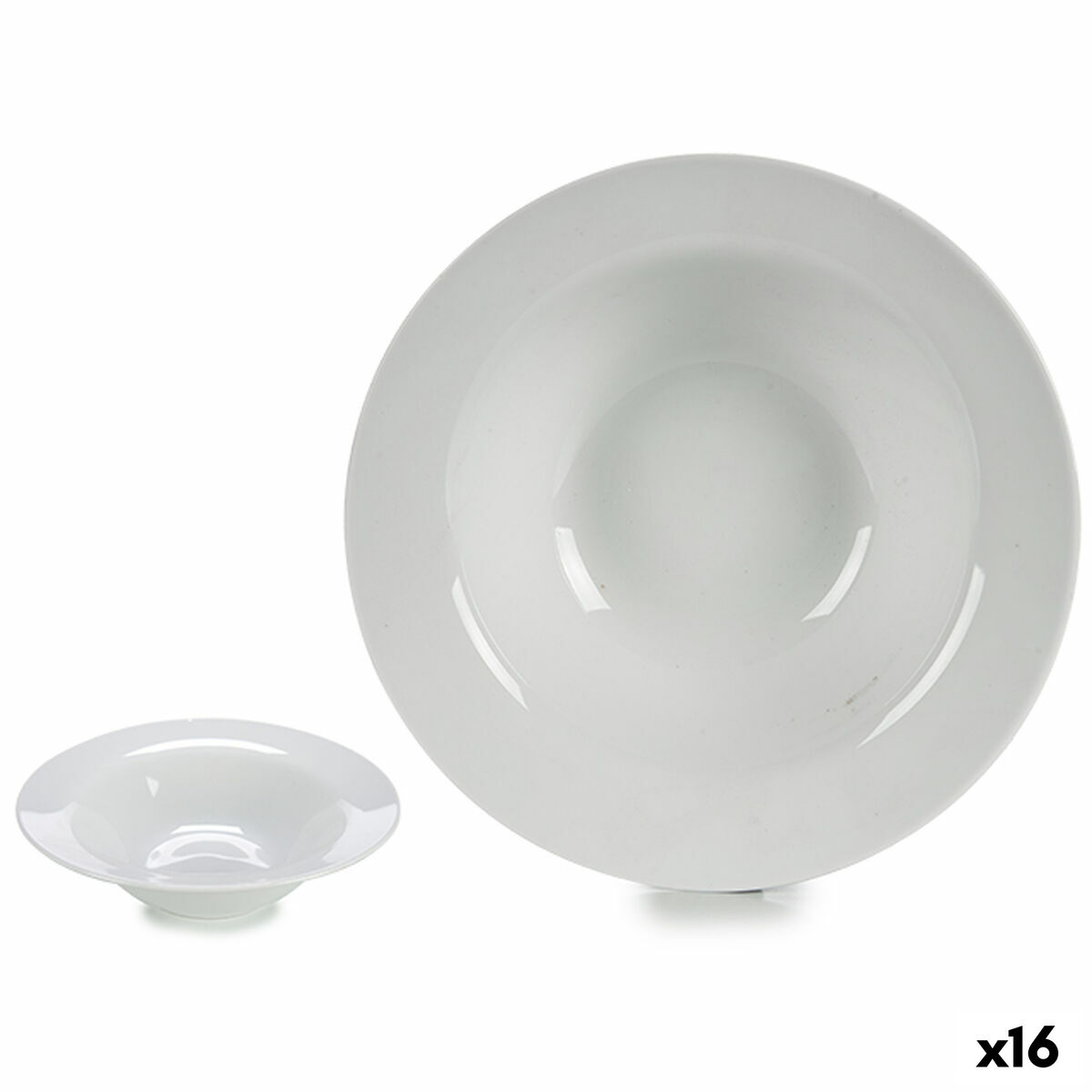 Pastatallrik Vit Porslin 23 x 6,5 x 23 cm (16 antal)