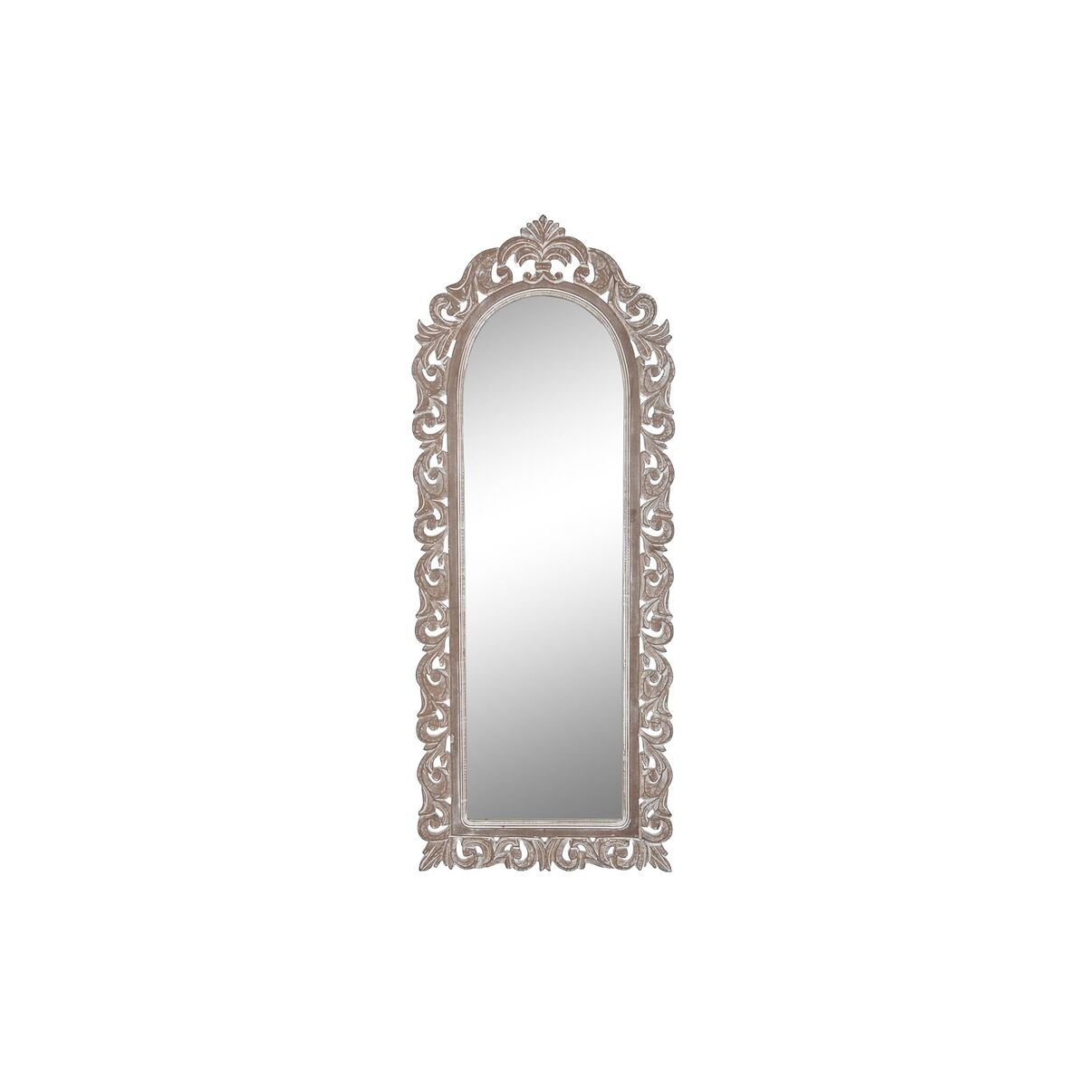 Väggspegel DKD Home Decor Glas Naturell Trä MDF (60 x 2,5 x 152 cm)