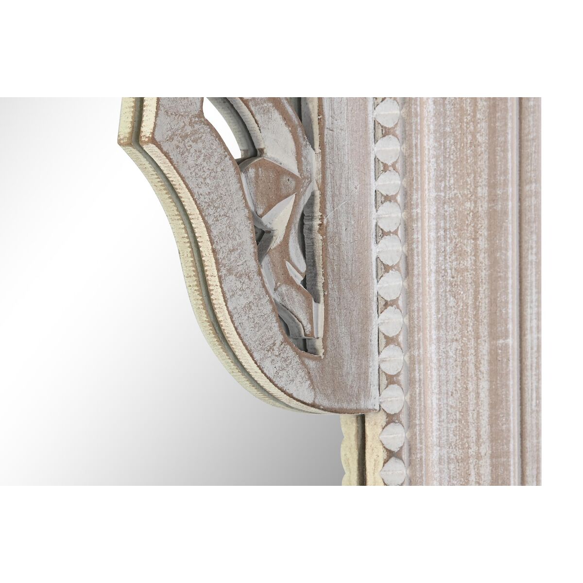 Väggspegel DKD Home Decor 90 x 2,5 x 180 cm Glas Naturell Vit Indier Trä MDF Avskalad - 2