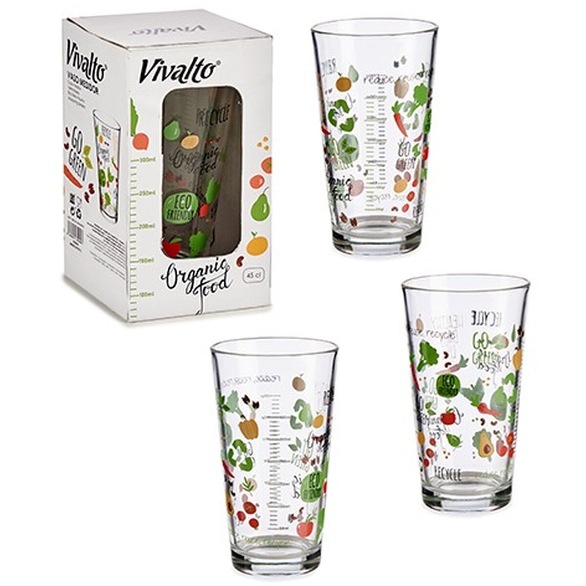 Mätbehållare Organic Glas 456 ml (36 antal) - 2