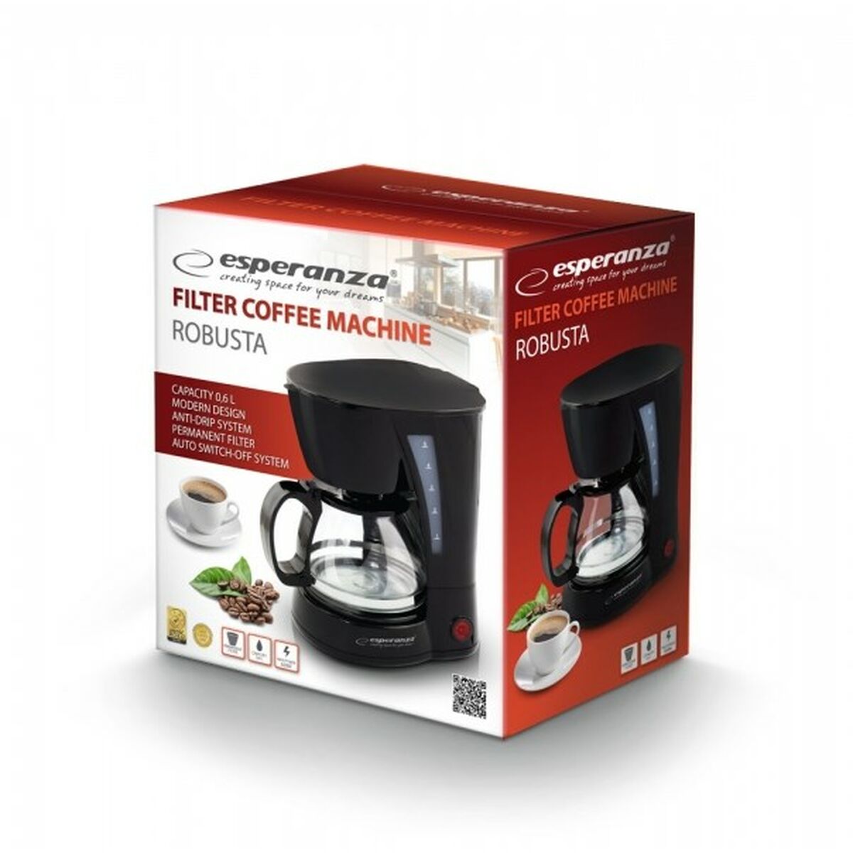 Kaffebryggare Esperanza EKC006 Svart 650 W 0,6 L - 2