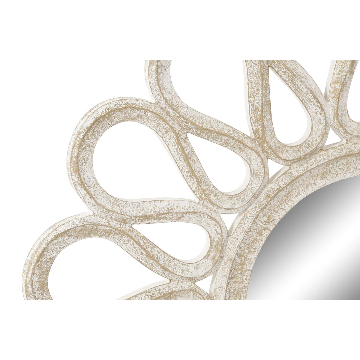 Väggspegel DKD Home Decor Vågor Vit Trä MDF Avskalad (76 x 2 x 76 cm) - 3