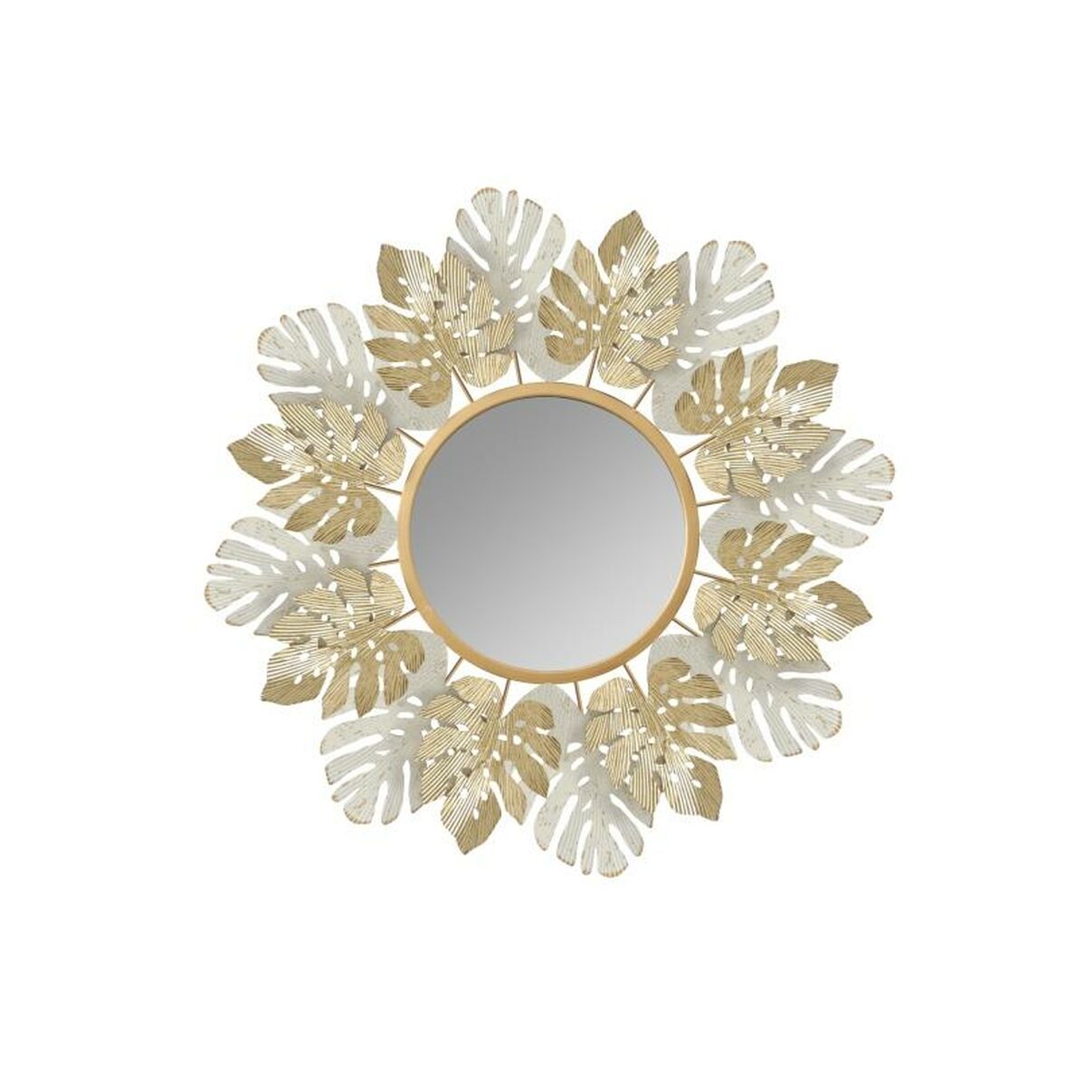 Väggspegel DKD Home Decor Metall Löv av en växt (78,7 x 5,7 x 78,7 cm)