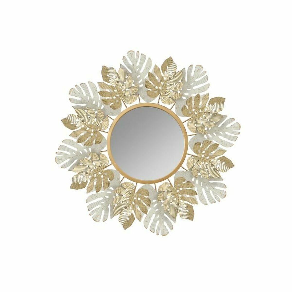 Väggspegel DKD Home Decor Metall Löv av en växt (78,7 x 5,7 x 78,7 cm) - 2