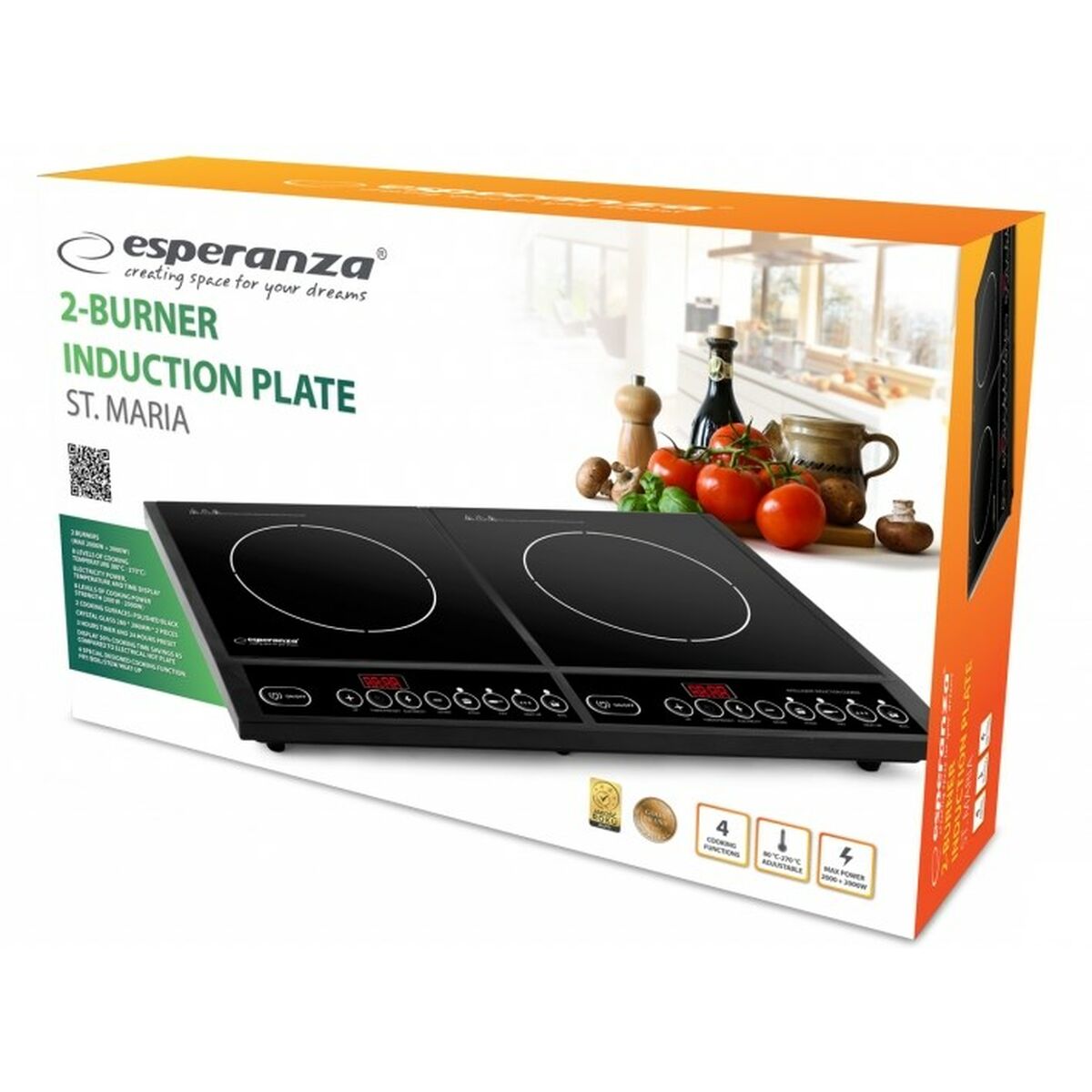 Induktionshäll Esperanza EKH008 60 cm 2000 W - 2