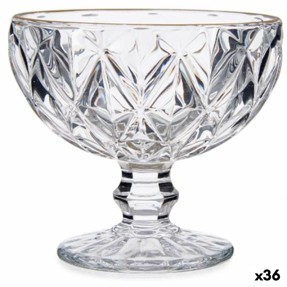 Glass- och milkshakeglas Diamant Transparent Gyllene Glas 300 ml (36 antal)