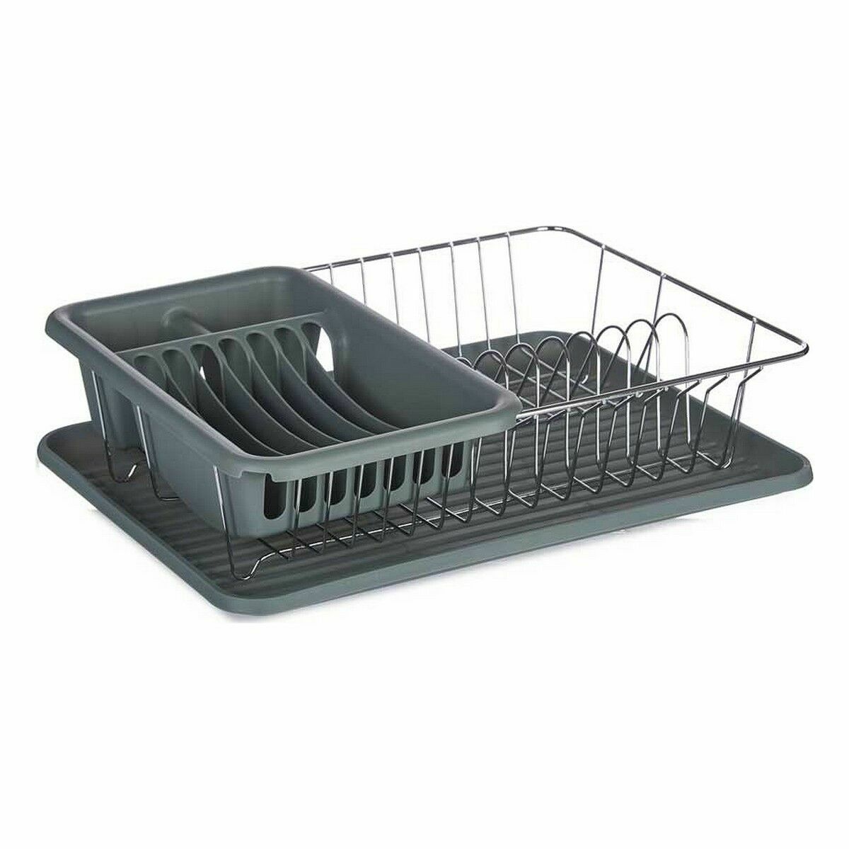 Diskställ Grå Metall Plast 43,5 x 11 x 33,5 cm (4 antal) - 2