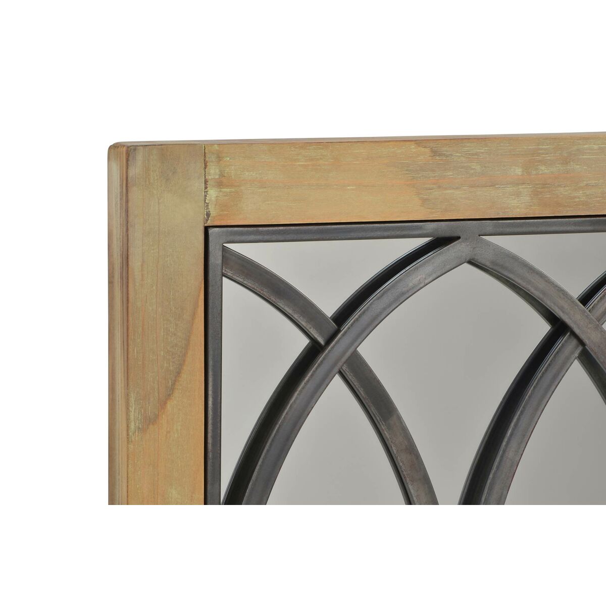 Väggspegel DKD Home Decor Brun Svart Metall Björk Naturell Fönster 60 x 3 x 95 cm - 3