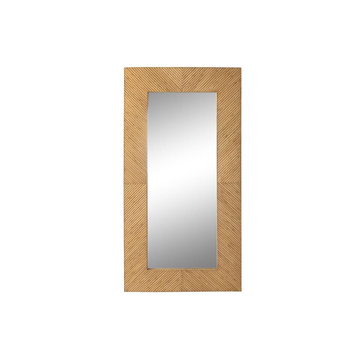 Väggspegel DKD Home Decor Brun Ljusbrun Bambu Glas Naturell Urban 60 x 2 x 130 cm 65 x 2 x 130 cm
