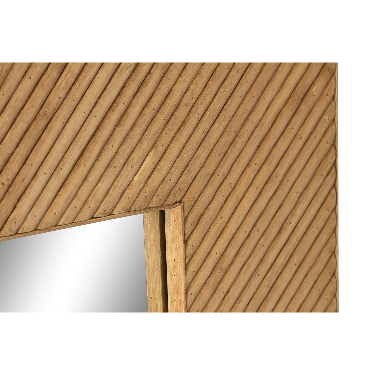 Väggspegel DKD Home Decor Brun Ljusbrun Bambu Glas Naturell Urban 60 x 2 x 130 cm 65 x 2 x 130 cm - 2